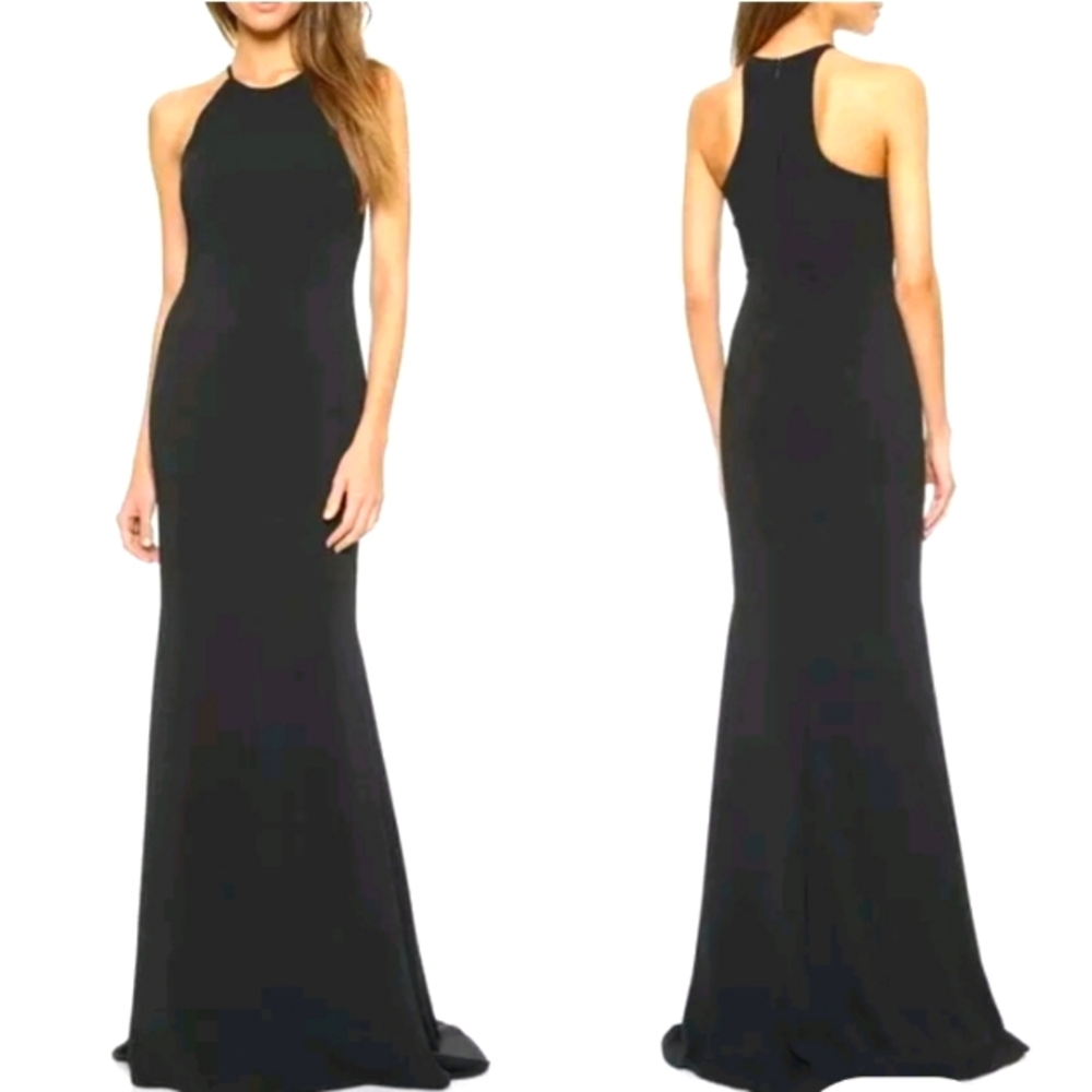 Badgley Mischka Modele Navy Evening Gown sz 10